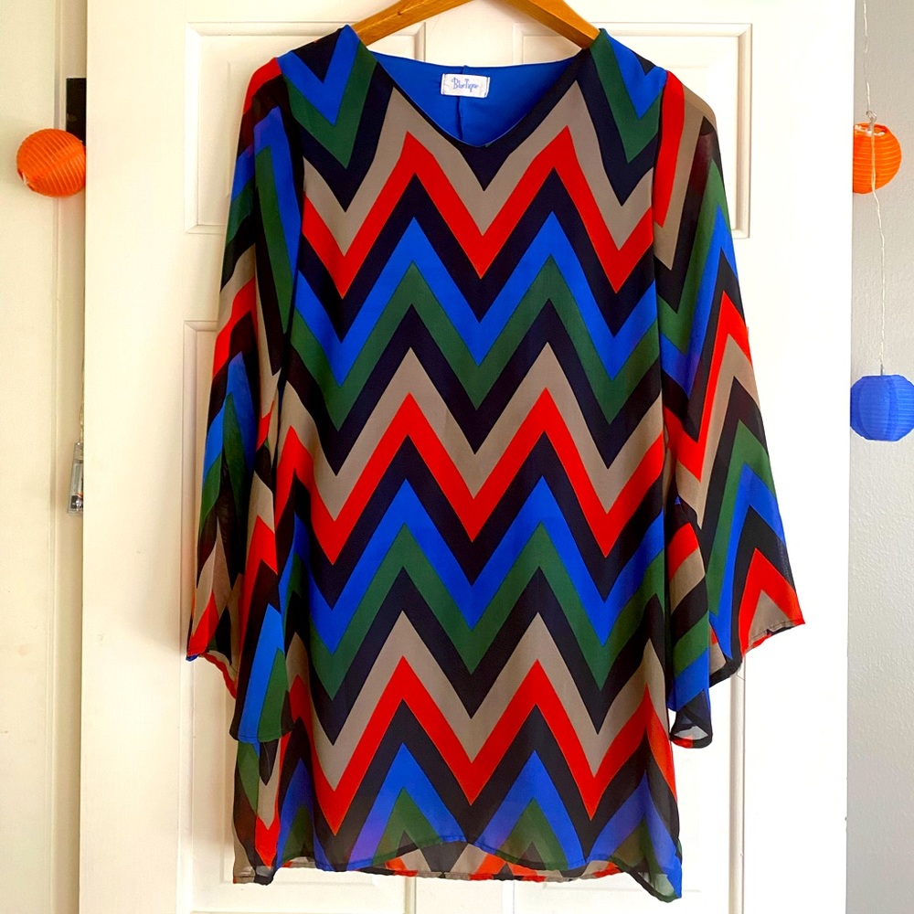 BlueTique Chevron Dress: Size Small